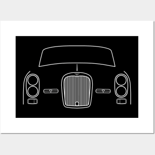 Alvis TE21 1960s classic British sports saloon car white outline graphic Posters and Art